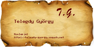 Telegdy György névjegykártya
